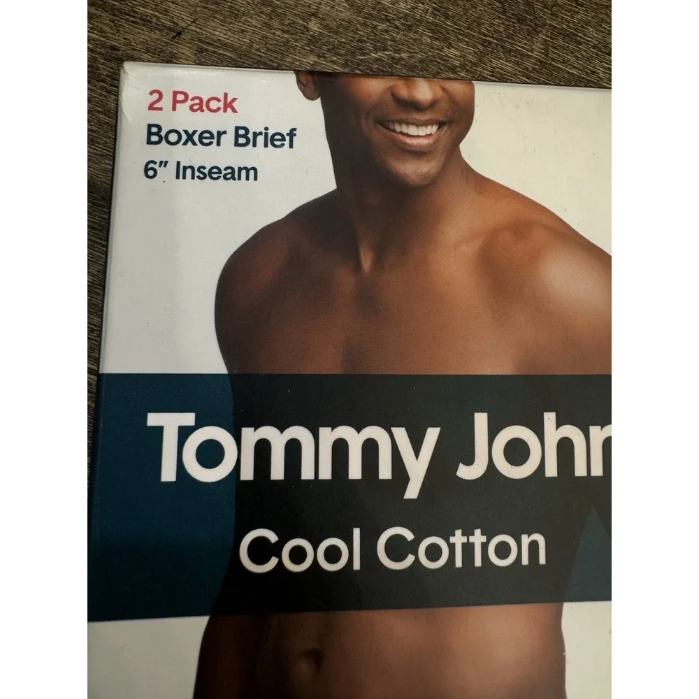 Tommy John Cool Cotton 6 Inch Boxer Briefs Navy and Black - 2‎ Pack Size Small